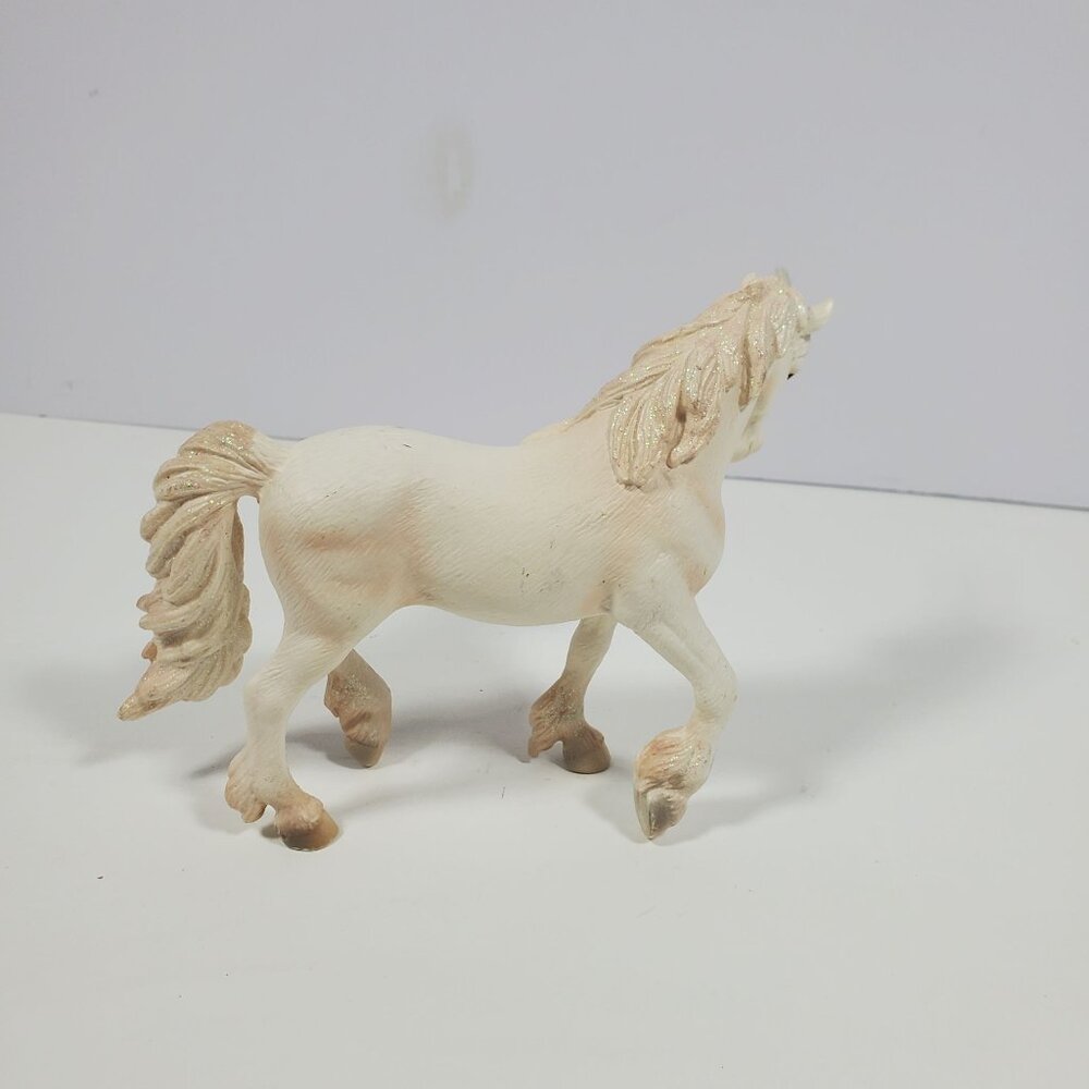 2004 Schleich White Unicorn Glitter Sparkle Mane And Tail Figurine 4 Inches - Picture 7 of 15